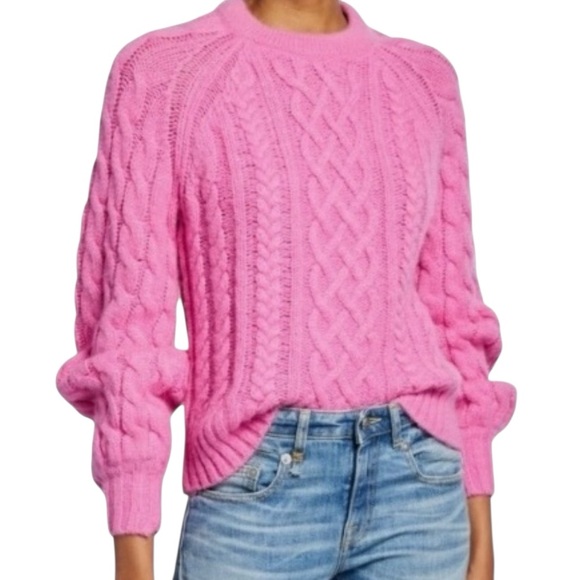 A.L.C. Sweaters - A.L.C. Mick Alpaca Wool Blend Cable Knit Crew Neck Pullover Sweater, Size M